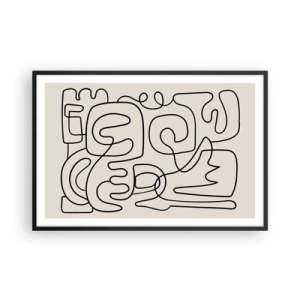 Affiche dans un cadre noir - Poster - Suivez les indices - 91x61 cm