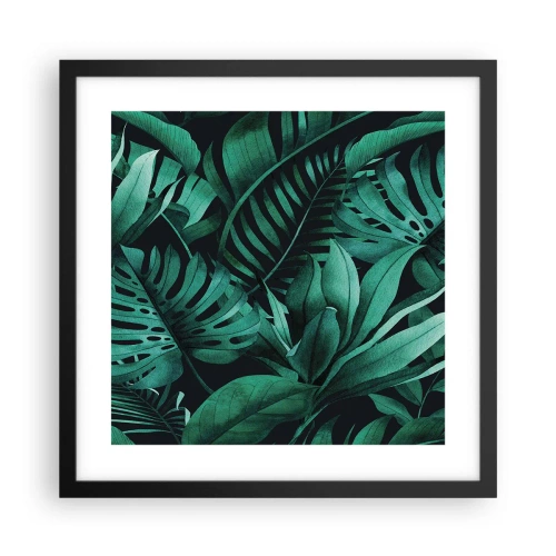 Affiche dans un cadre noir - Poster - Profondeur du vert tropical - 40x40 cm