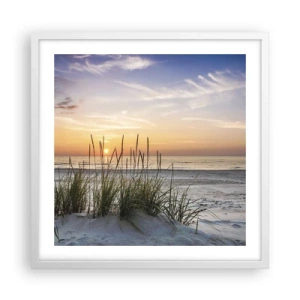 Affiche dans un cadre blanc - Poster - Regarde, pense, ressent - 50x50 cm