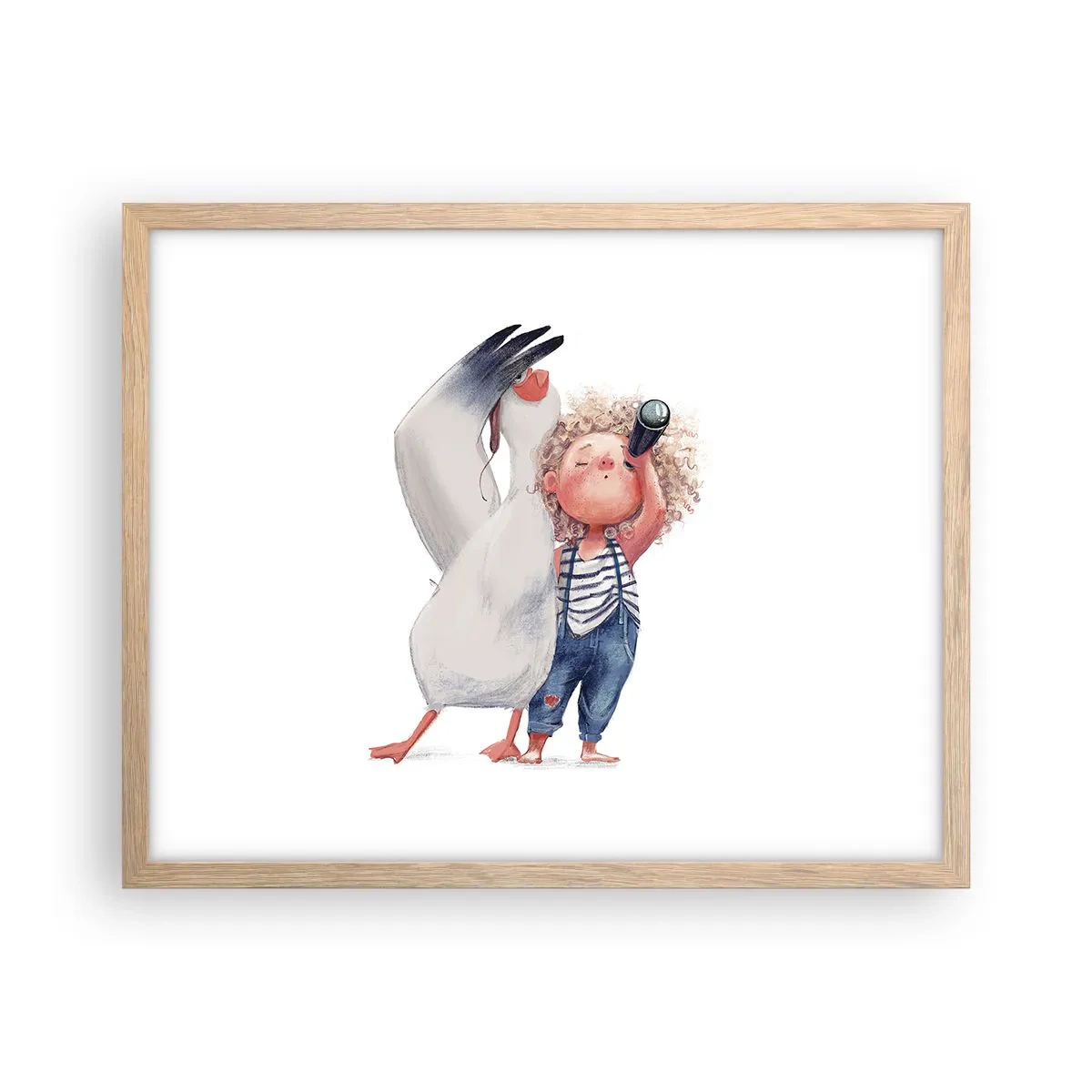 Affiche dans un chêne clair - Poster - Plan de grand voyage - 50x40 cm