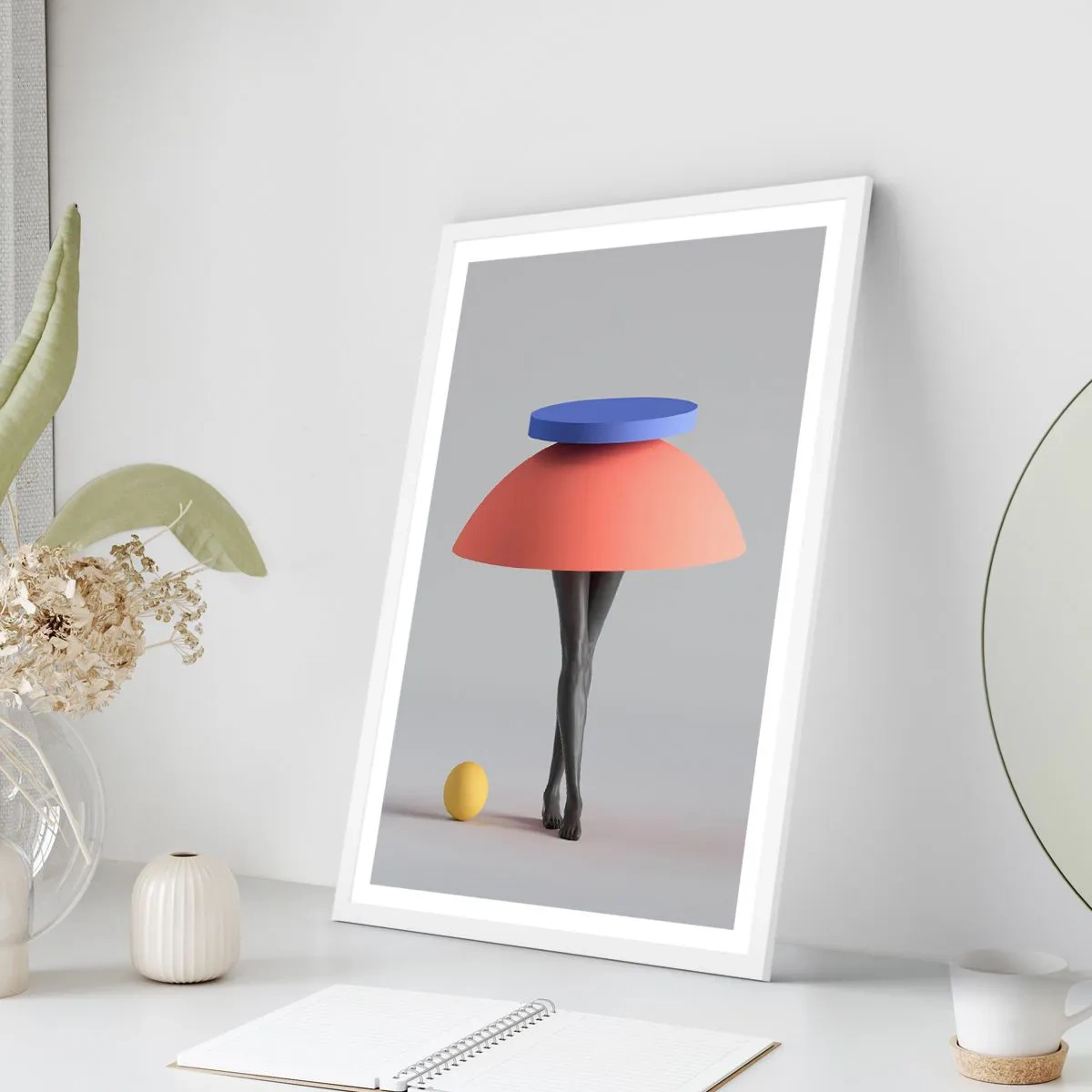 Affiche dans un cadre blanc - Poster - Composition surréaliste - 61x91 cm