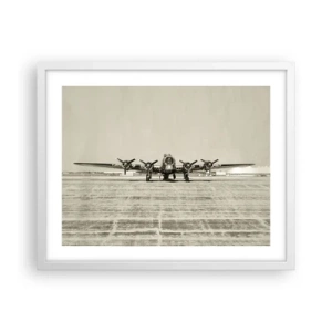 Affiche dans un cadre blanc - Poster - Toujours prêt! - 50x40 cm