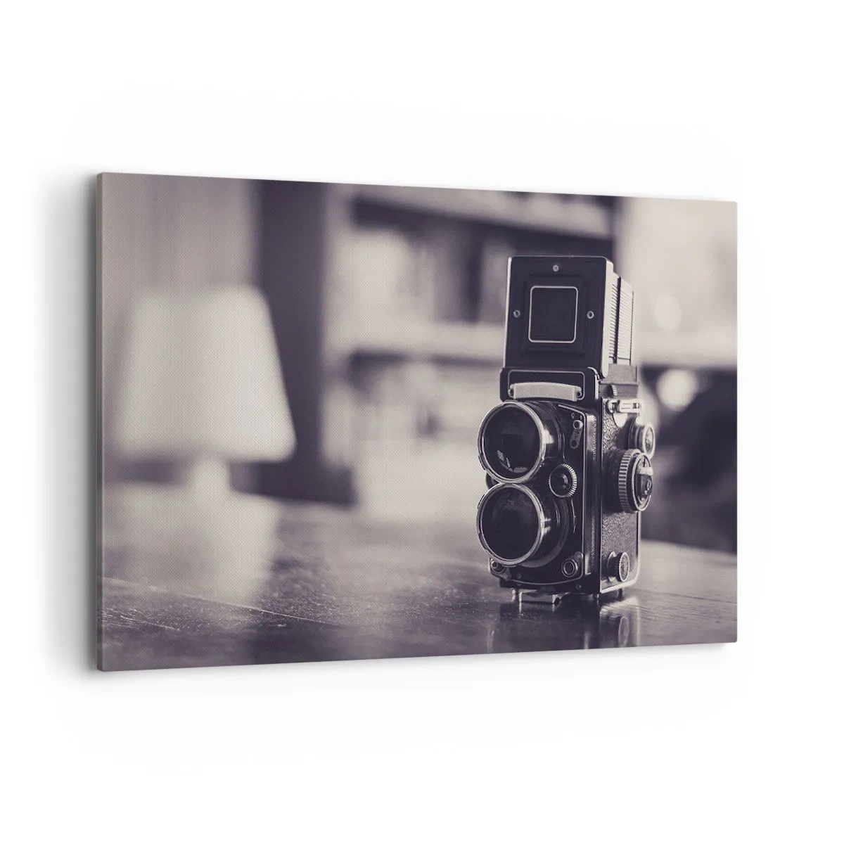 Impression sur toile - Image sur toile - Appareil photo ancien en noir et blanc - 120x80cm - La magie de la photographie ancienne - Décoration murale moderne pour le salon et la chambre ARTTOR