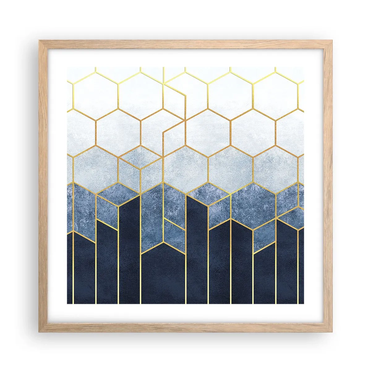 Affiche dans un chêne clair - Poster - Composition en rythme syncopé - 50x50 cm