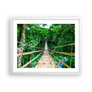 Affiche dans un cadre blanc - Poster - Pont de singe en pleine nature - 50x40 cm
