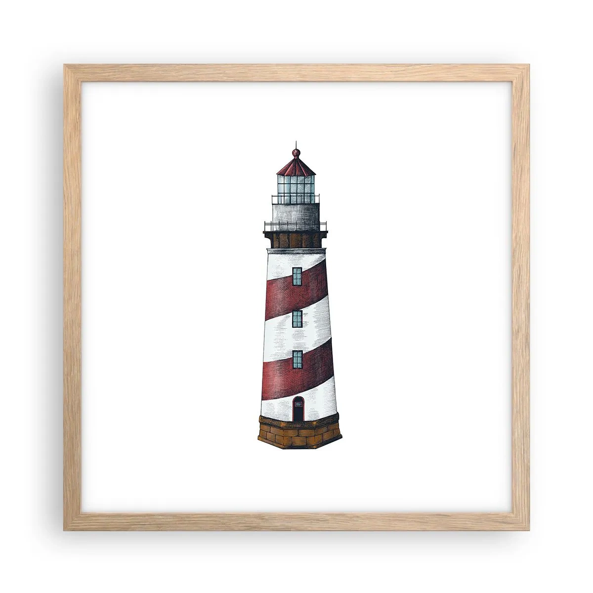 Affiche dans un chêne clair - Poster - Toujours sur ses gardes - 40x40 cm