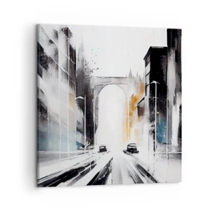 Impression sur toile - Image sur toile - Étude de ville : architecture et mouvement - 50x50 cm