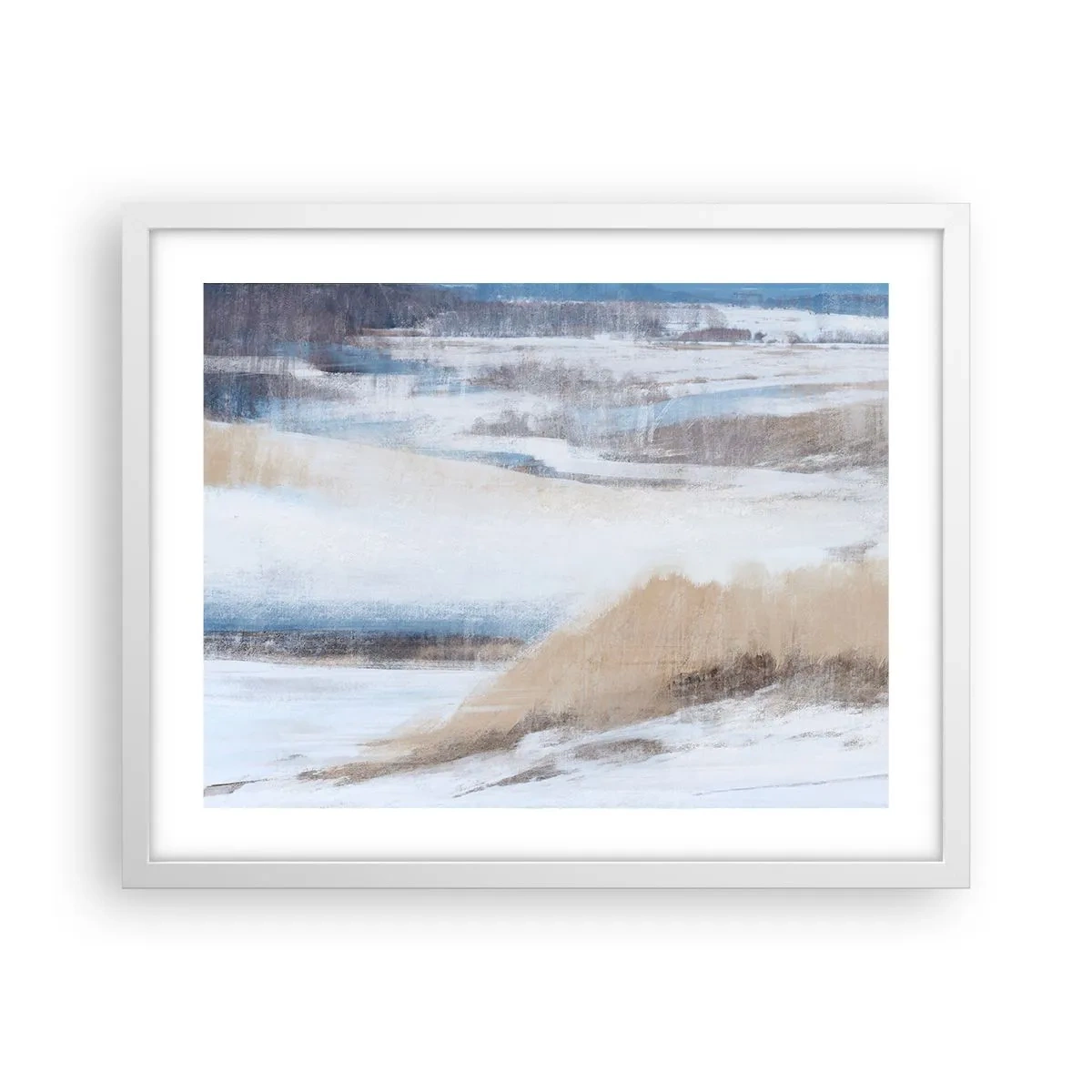 Affiche dans un cadre blanc - Poster - Composition hivernale - 50x40 cm