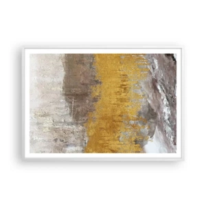 Affiche dans un cadre blanc - Poster - Une explosion d'or - 100x70 cm