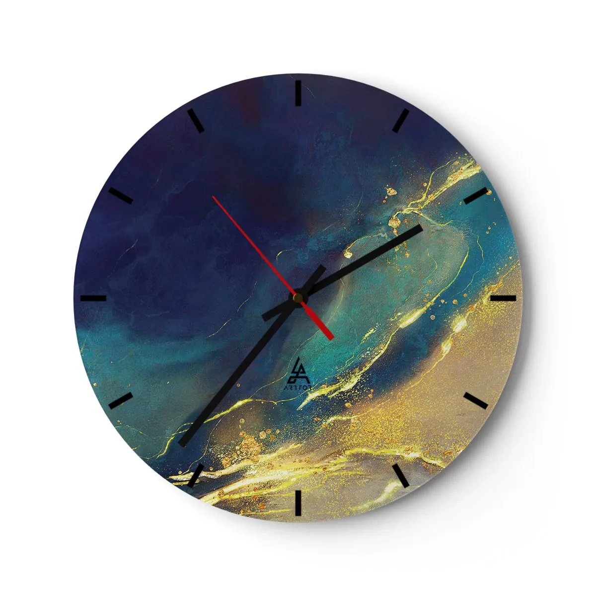 Horloge murale - Pendule murale - Coulée d'or - 40x40 cm