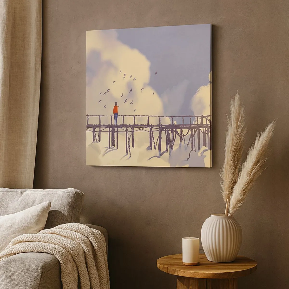 Impression sur toile - Image sur toile - Bleu nostalgie - 30x30 cm