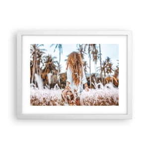 Affiche dans un cadre blanc - Poster - Né de peluches d'herbe - 40x30 cm