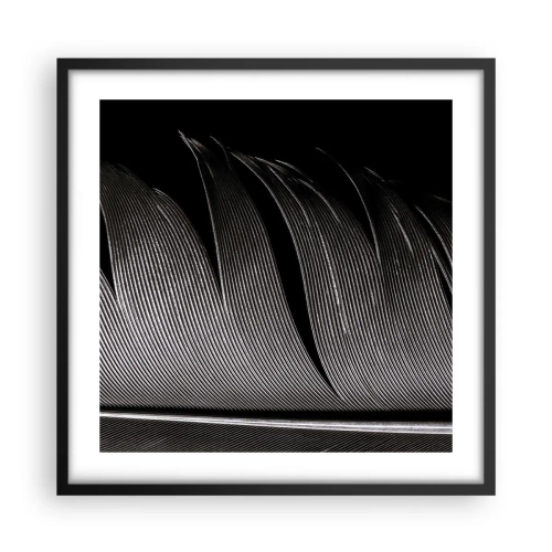 Affiche dans un cadre noir - Poster - La plume – un design magnifique - 50x50 cm