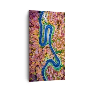 Impression sur toile - Image sur toile - Route sinueuse à travers la forêt - 45x80 cm