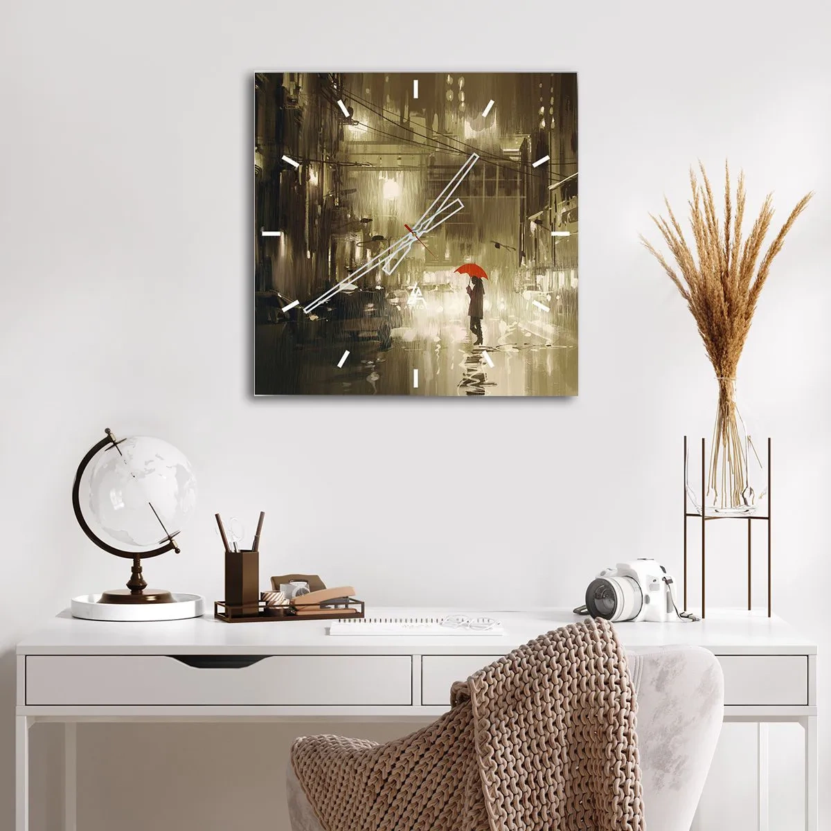 Horloge murale - Pendule murale - Seule mais pas solitaire - 30x30 cm