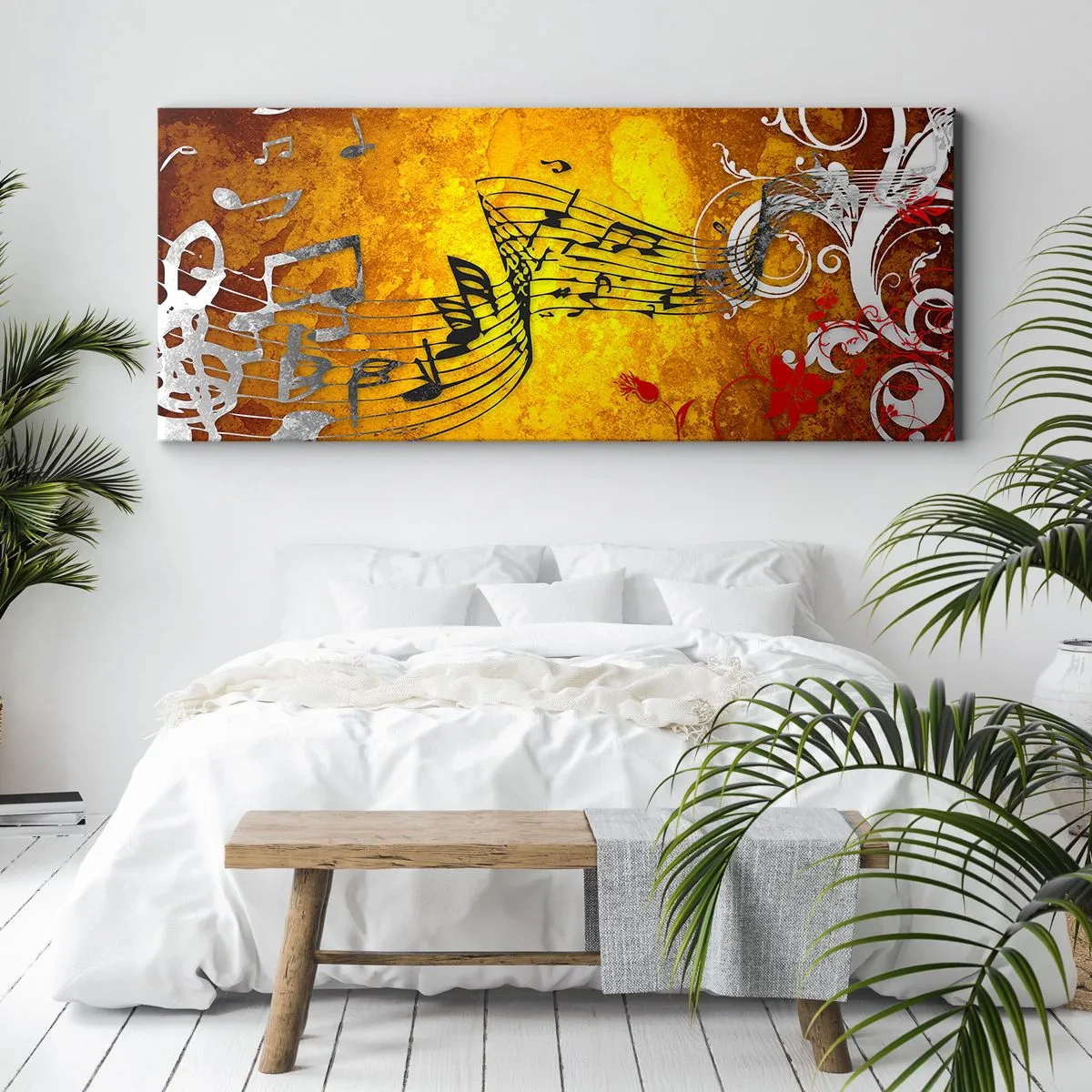 Impression sur toile - Image sur toile - Que la musique coule - 90x30 cm