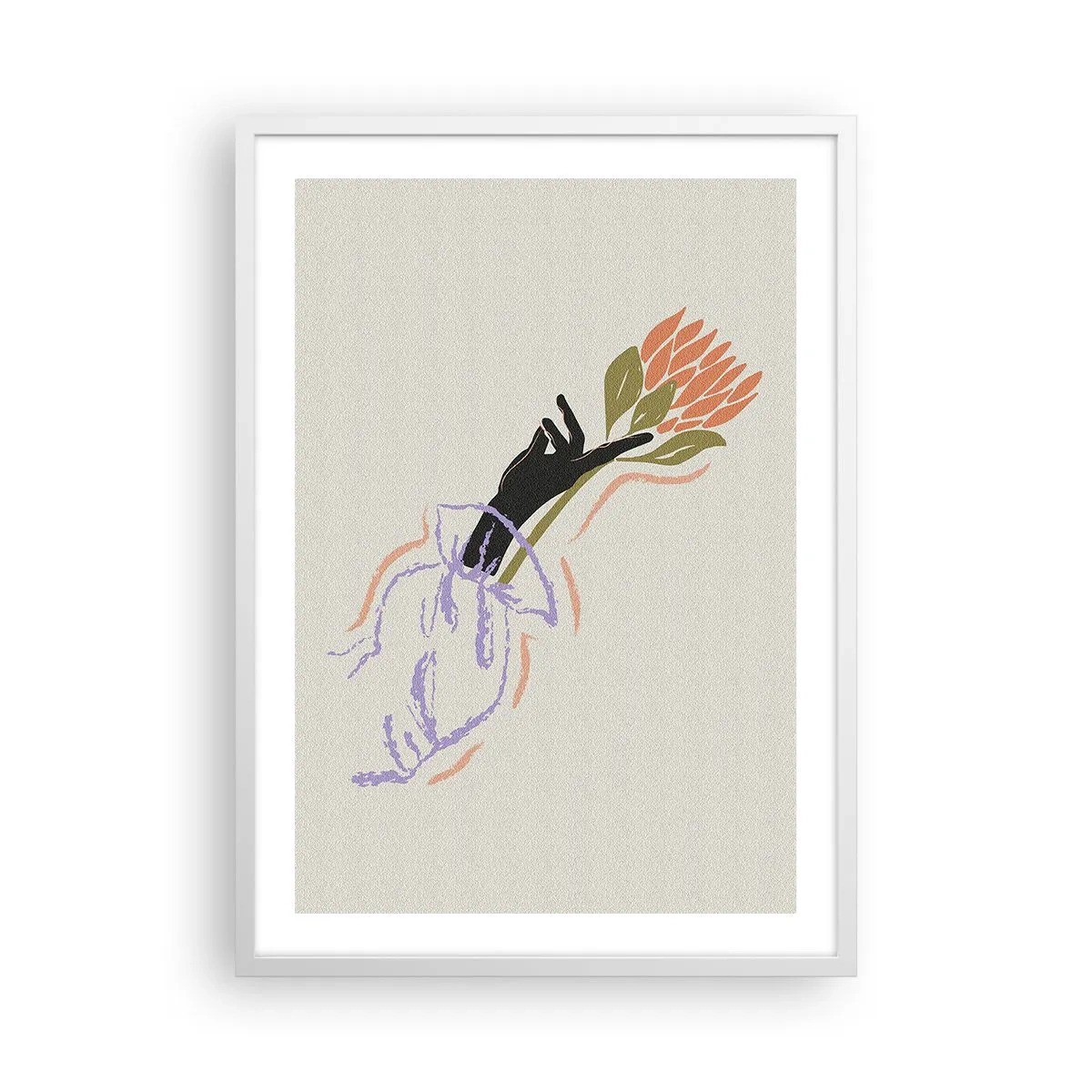 Affiche dans un cadre blanc - Poster - Touche fraternelle - 50x70 cm