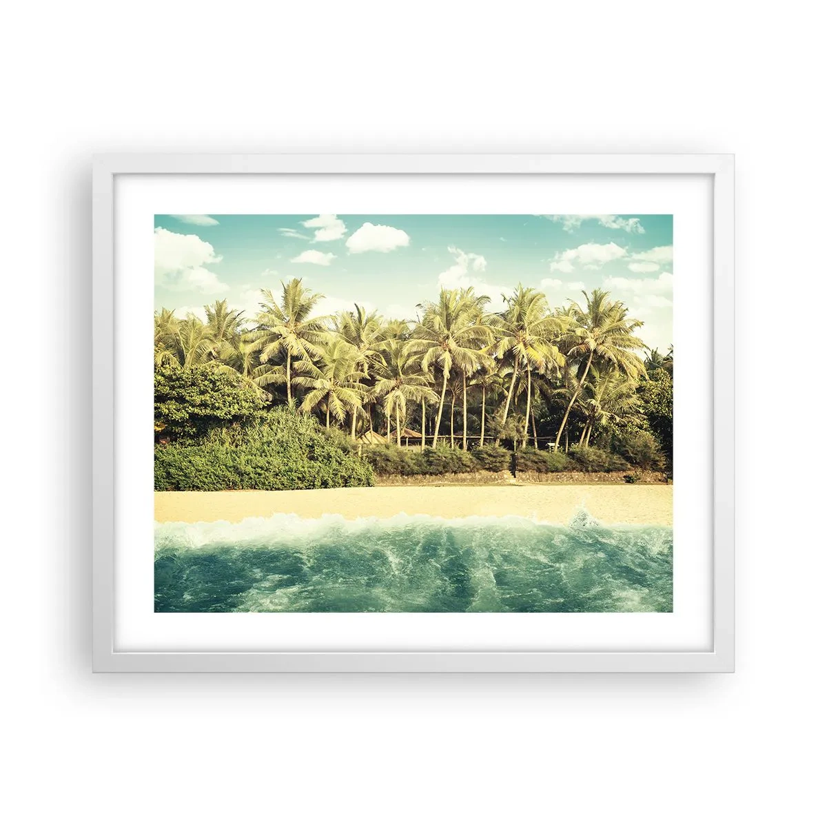 Affiche dans un cadre blanc - Poster - Peut-être ici? - 50x40 cm