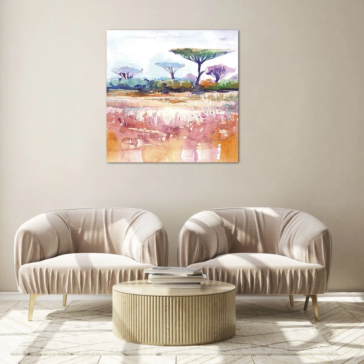 Impression sur verre - Image sur verre - Couleurs de savane - 40x40 cm