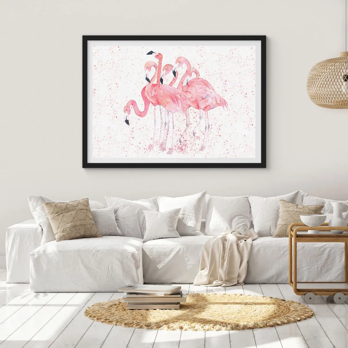 Affiche dans un cadre noir - Poster - Ensemble rose - 40x30 cm