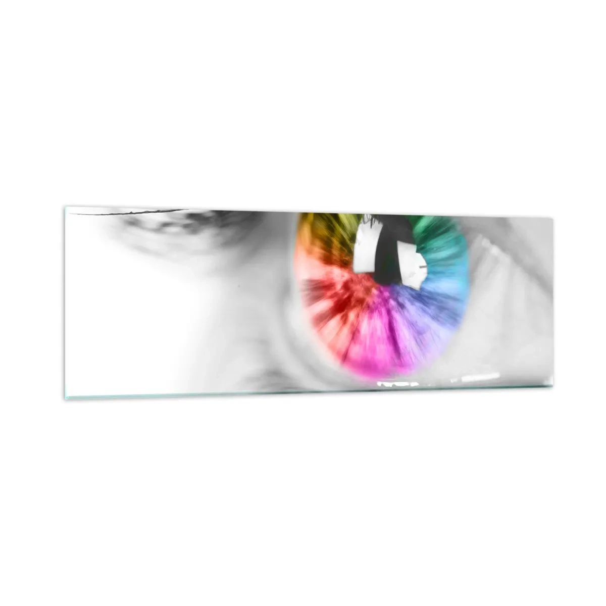 Impression sur verre - Image sur verre - Regarde le monde en couleur - 90x30 cm
