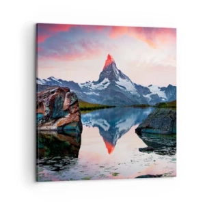Impression sur toile - Image sur toile - Le coeur des montagnes est chaud - 60x60 cm