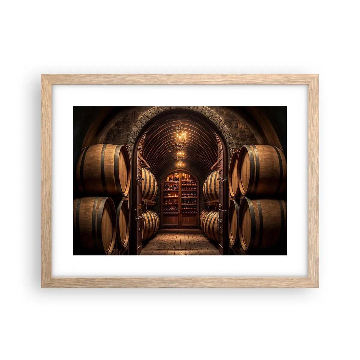Affiche dans un chêne clair - Poster - Cave climatisée - 40x30 cm