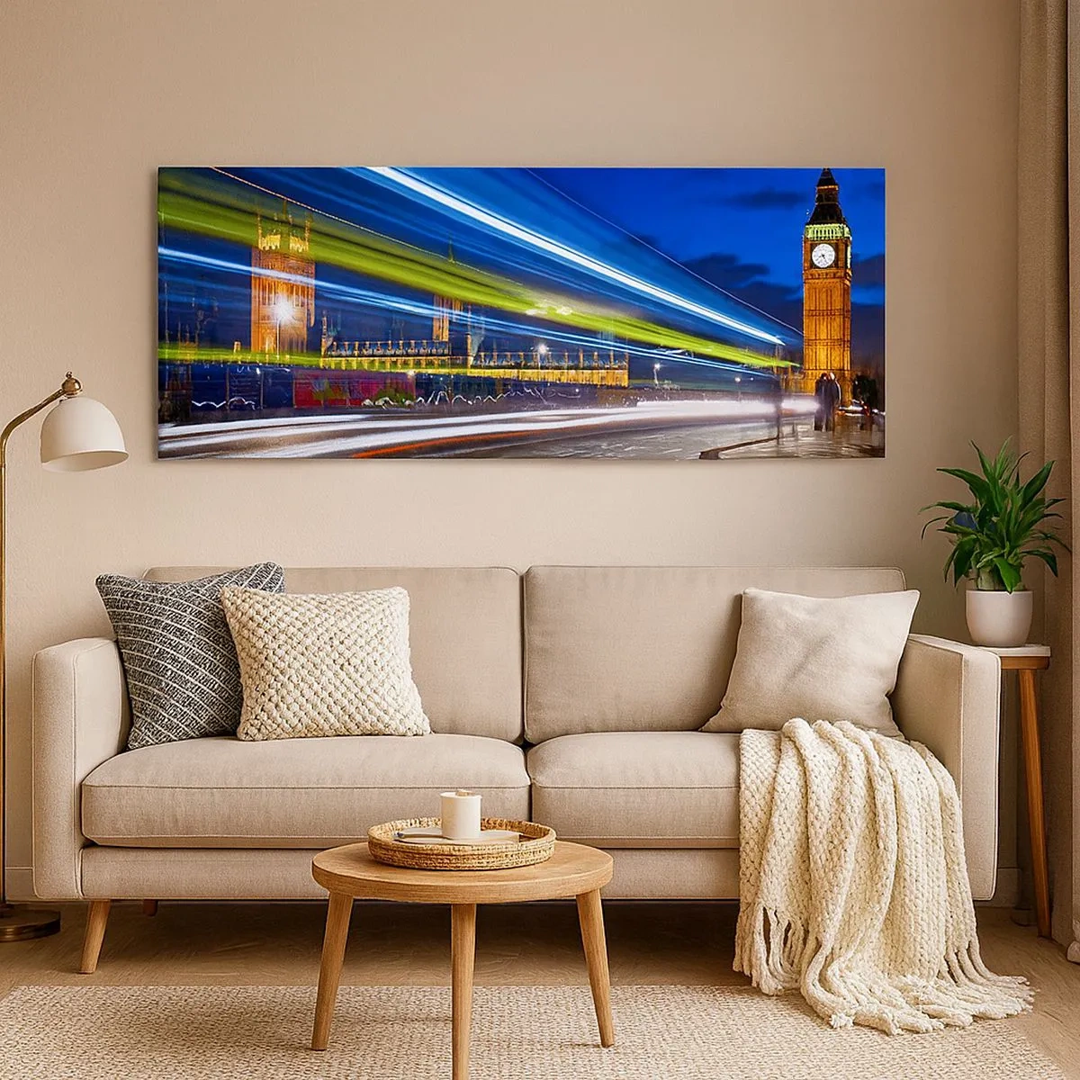 Impression sur toile - Image sur toile - Sous l'œil de Big Ben - 100x40 cm