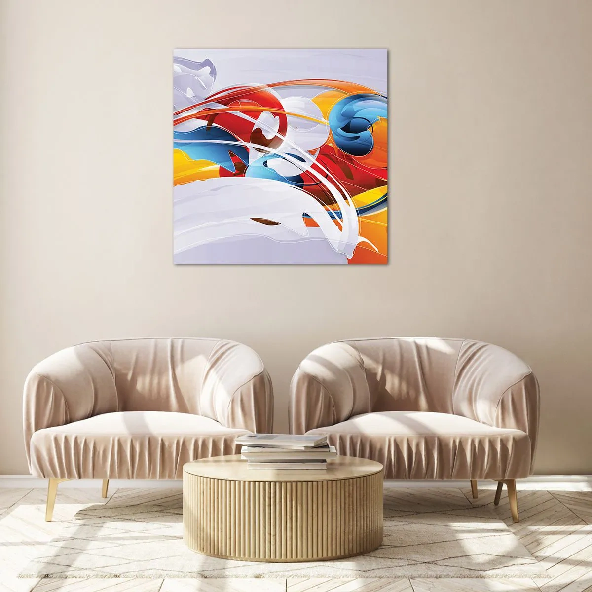 Impression sur verre - Image sur verre - La danse des éléments - 70x70 cm