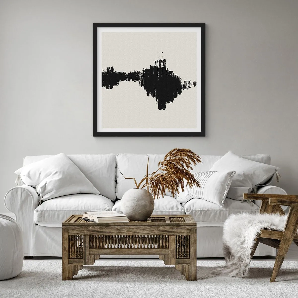 Affiche dans un cadre noir - Poster - Vibrations de l'imagination - 60x60 cm