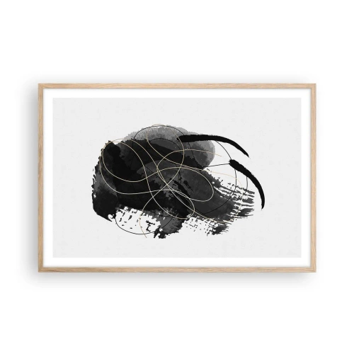 Affiche dans un chêne clair - Poster - Fait de noir - 91x61 cm