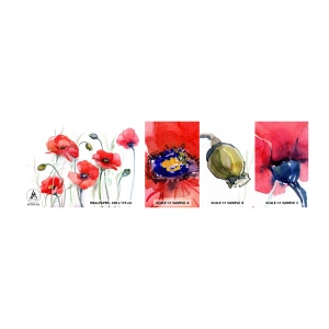 Échantillon De Papier Peint Standard Eco - Fleurs polonaises - Fleurs, Graines de coquelicot, Nature - 100x30 cm
