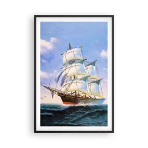 Affiche dans un cadre noir - Poster - Fièrement avec le vent - 61x91 cm