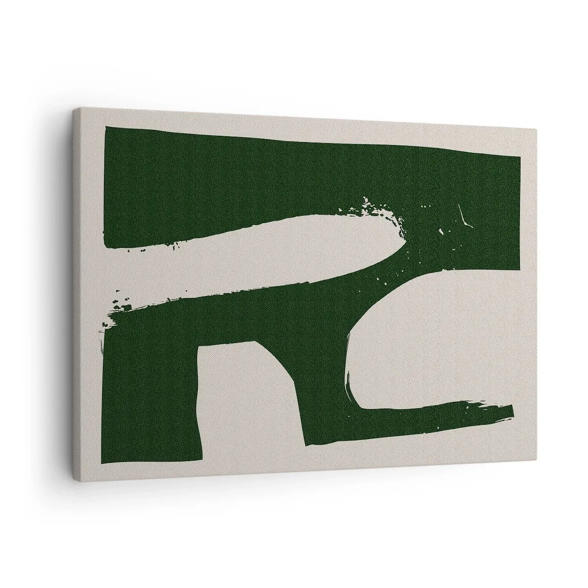 Impression sur toile - Image sur toile - Abstrait minimaliste en vert sur fond clair - 70x50cm - Baies blanches - Décoration murale moderne pour le salon et la chambre ARTTOR