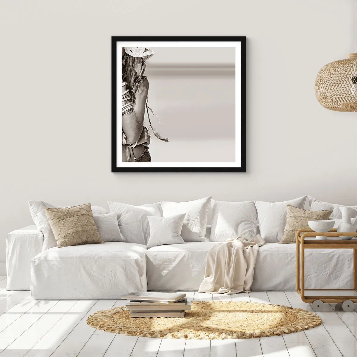 Affiche dans un cadre noir - Poster - Comment va la fille - 30x30 cm