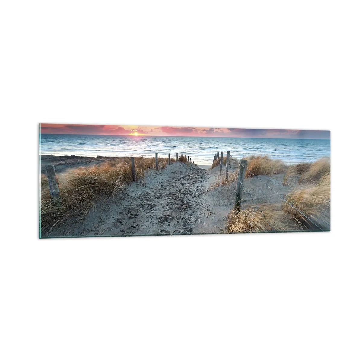 Impression sur verre - Image sur verre - Tu as versé l'éclat de l'arc-en-ciel sur les flots - 90x30 cm