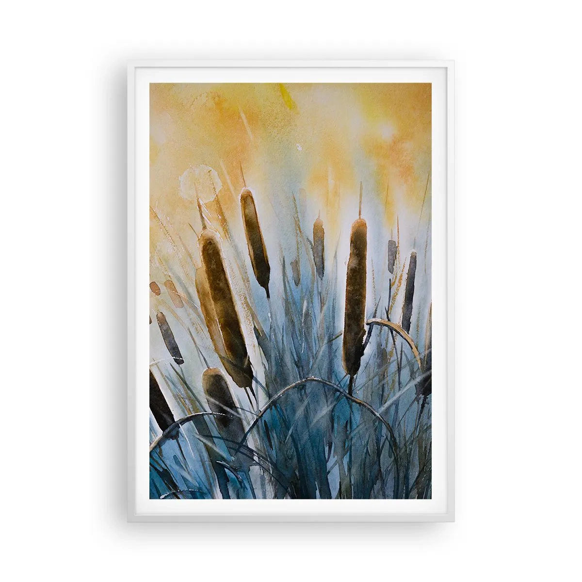 Affiche dans un cadre blanc - Poster - Fraicheur de l'eau, chaleur du soleil - 70x100 cm