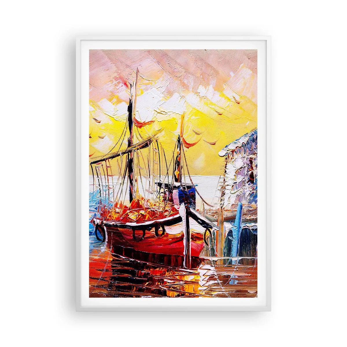 Affiche dans un cadre blanc - Poster - Bon retour - 70x100 cm