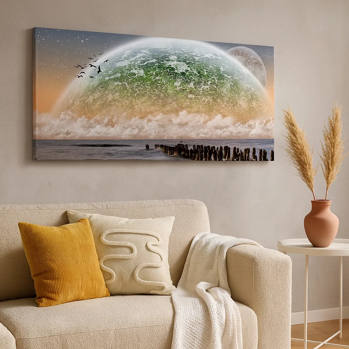 Impression sur toile - Image sur toile - Et le monde est sorti de l'eau - 30x30 cm