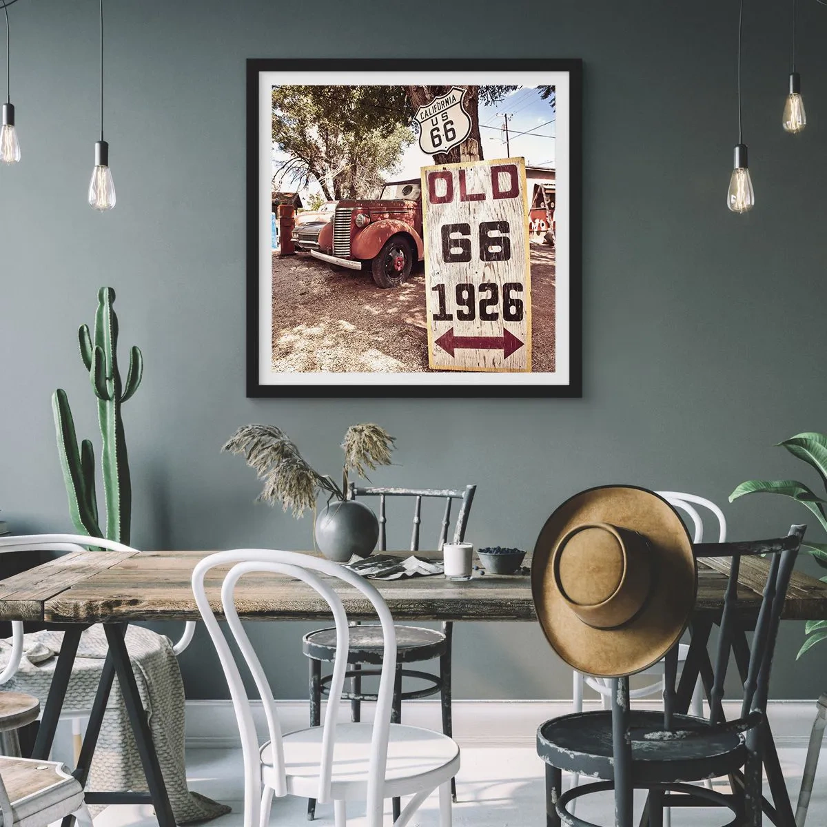 Affiche dans un cadre noir - Poster - La légende de la province américaine - 60x60 cm