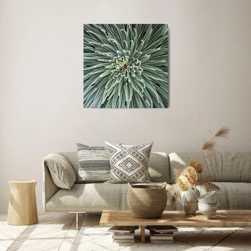 Horloge murale - Pendule murale - Disposition symétrique de feuilles vertes ressemblant à une étoile - 30x30cm - Naissance d'une étoile - Décoration murale moderne pour le salon et la chambre ARTTOR