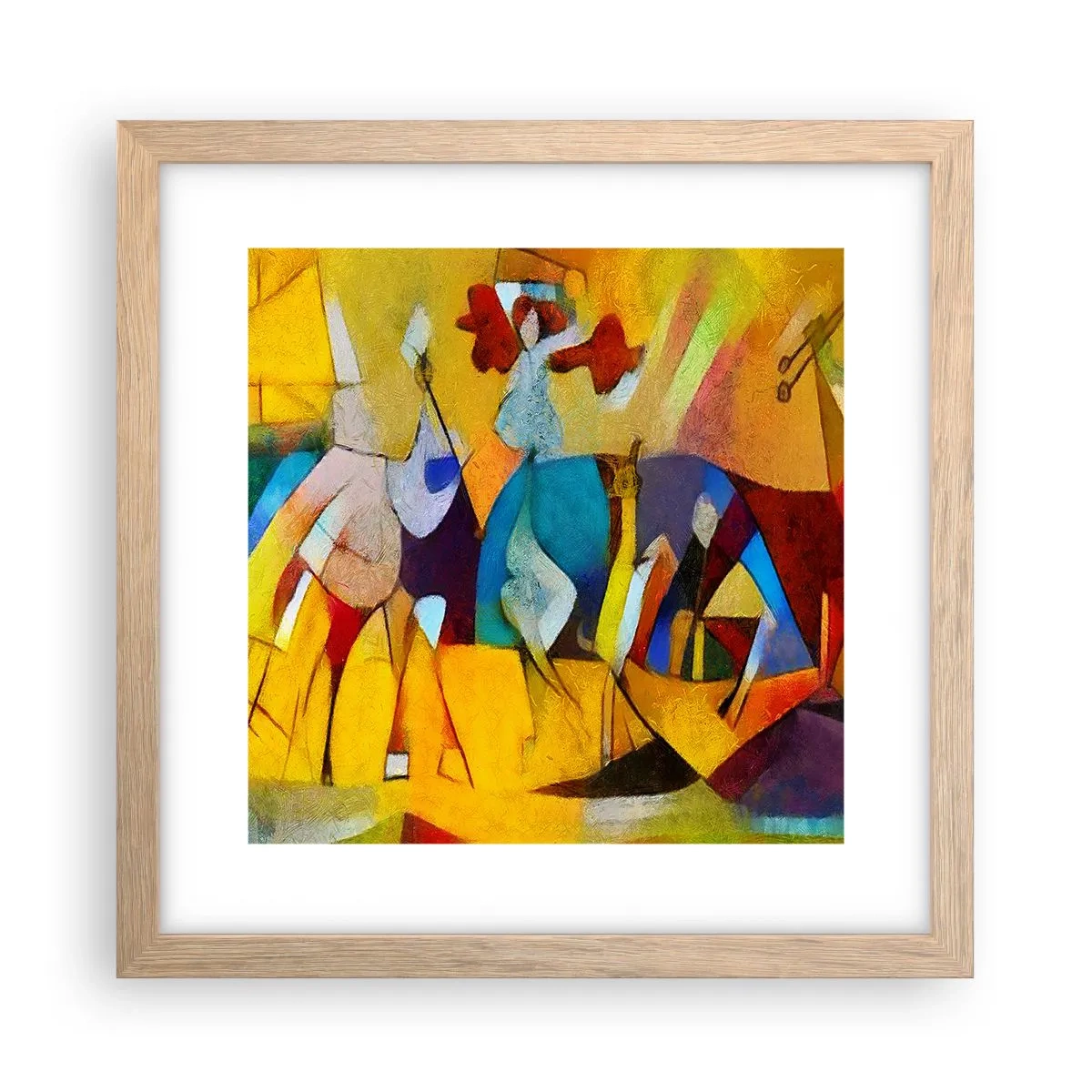 Affiche dans un chêne clair - Poster - Soleil - vie - joie - 30x30 cm