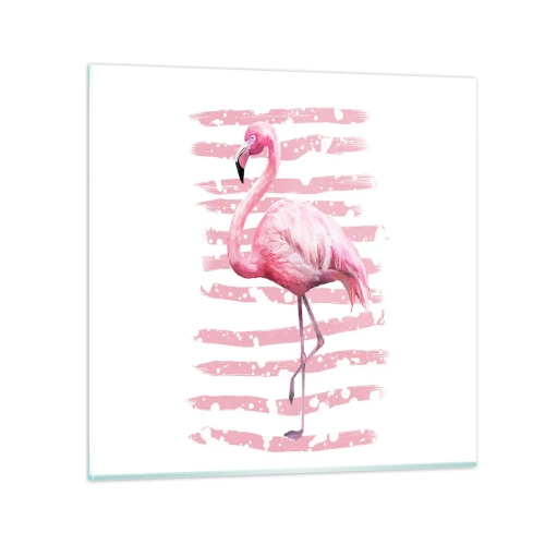 Impression sur verre - Image sur verre - Avec dignité, bien qu'en rose - 70x70 cm