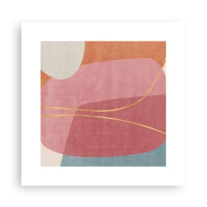 Affiche - Poster - Composition pastel au fil d'or - 30x30 cm