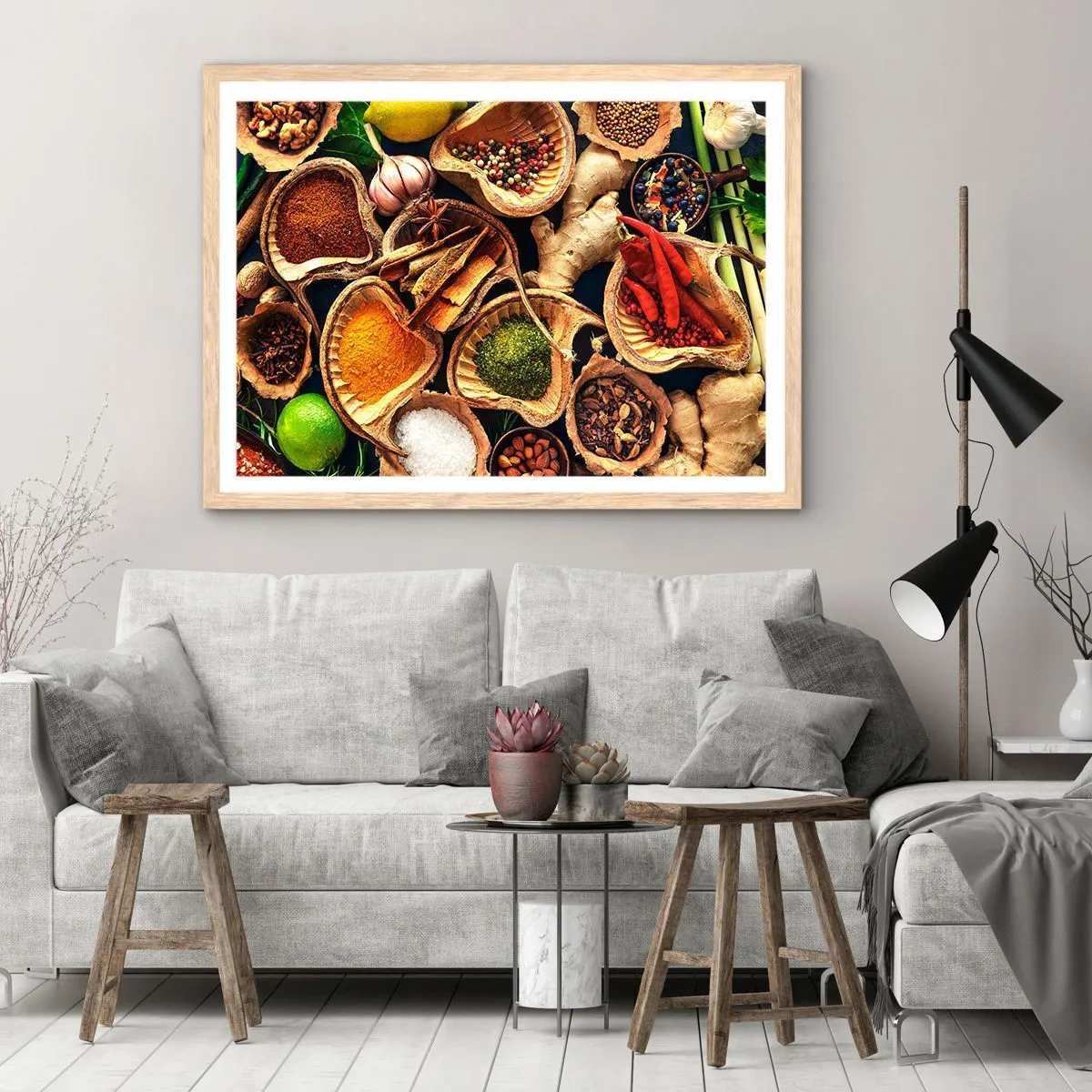 Affiche dans un chêne clair - Poster - Prends ce que tu veux - 100x70 cm