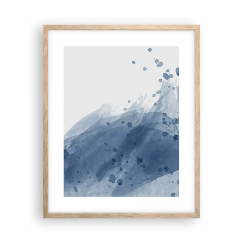 Affiche dans un chêne clair - Poster - Tulle bleu - 40x50 cm