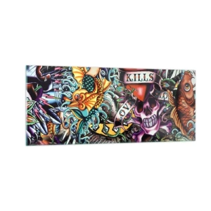 Impression sur verre - Image sur verre - Le rêve du tatoueur - 100x40 cm