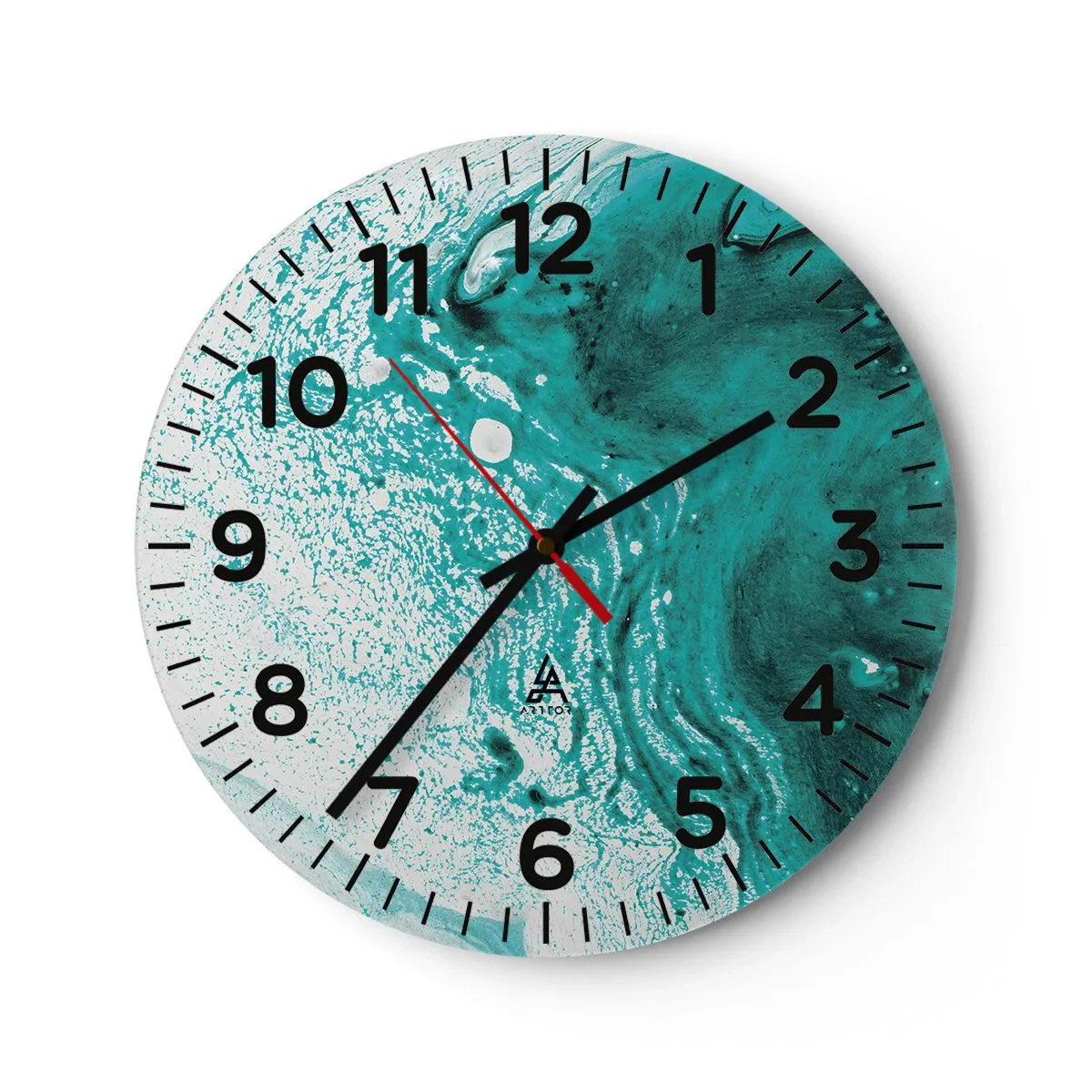 Horloge murale - Pendule murale - Se fondre dans le bleu et le turquoise - 40x40 cm