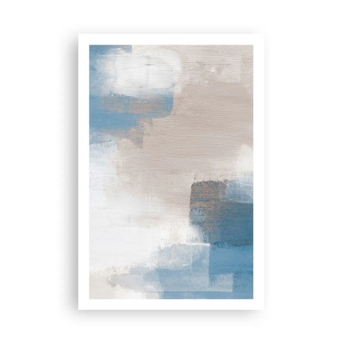 Affiche - Poster - Abstraction rose derrière un rideau de bleu - 61x91 cm