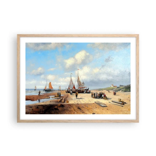 Affiche dans un chêne clair - Poster - Après une capture réussie - 70x50 cm